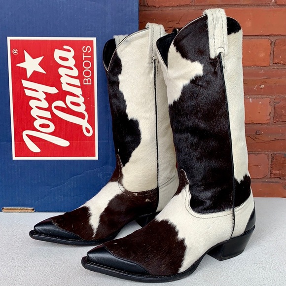 TONY LAMA VTG Pony Hair On Cowhide Western Boots - Picture 4 of 14